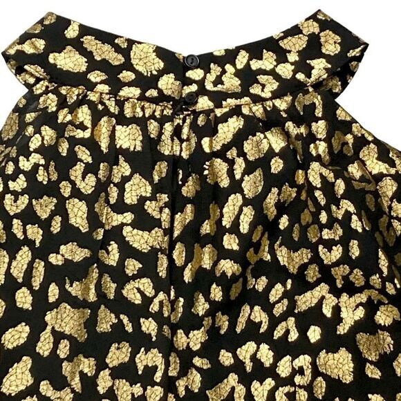 Wrapper Dress Womens Sz 3X Gold & Black Halter Neck Leopard Print Formal Elegant - Picture 12 of 13